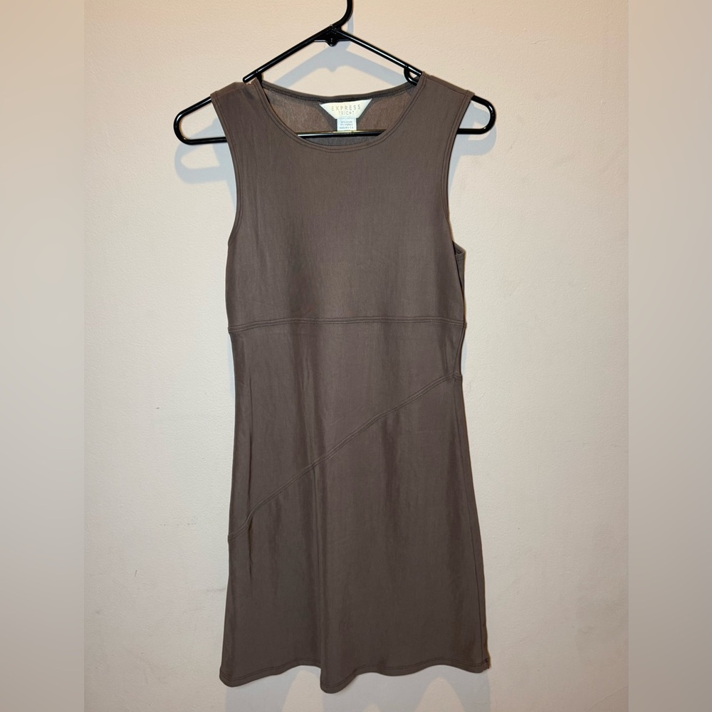 90’s Express Tricot Taupe Sleeveless Midi Dress